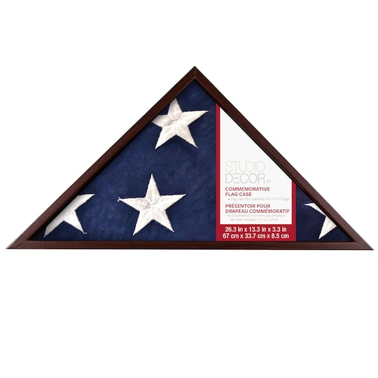 8 Pack: Mahogany Memorial Flag Case by Studio D&#xE9;cor&#xAE;